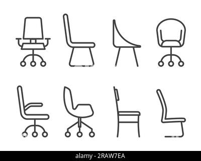 set of office chairs - vector illustration Stock Vector