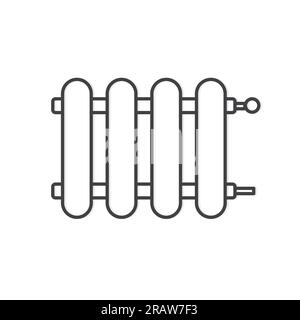 heater radiator black outline icon- vector illustration Stock Vector