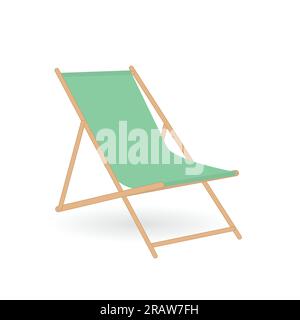 wooden beach chair- vector illustration Stock Vector