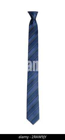 Dark Blue Stripe Tie Cut Out on White. Stock Photo