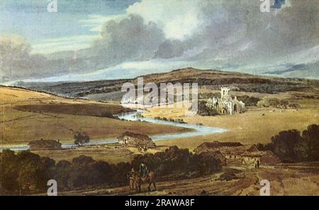 Kirkstall Abbey, Yorkshire 1801 by Thomas Girtin Stock Photo