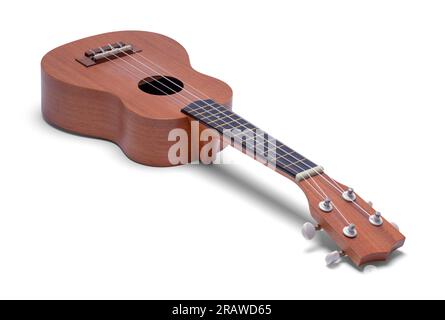 Small Wood Ukulele Cut Out on White. Stock Photo