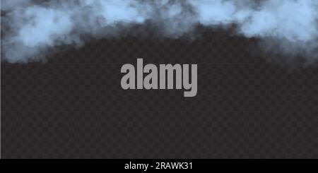 Blue clouds. Vector design element. Frame from natural soft sky elements isolated on transparent backdrop Stock Vector