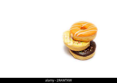 assorted donuts isolated on white background Stock Photo