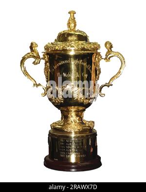 Rugby World Cup Trophy with White Background, Vector Illustration Abstract Editable image Stock Vector