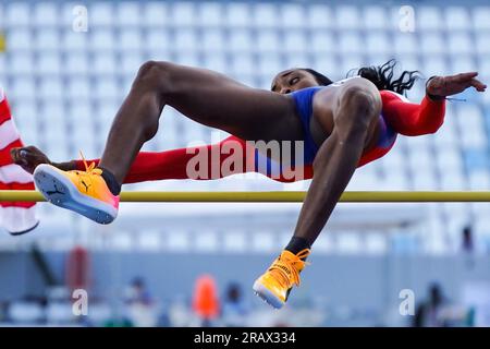 San Salvador, El Salvador. 05th July, 2023. Marys Patterson from Cuba performs a high jump during the Latin American and Caribean Games in San Salvador. (Photo by Camilo Freedman/SOPA Images/Sipa USA) Credit: Sipa USA/Alamy Live News Stock Photo