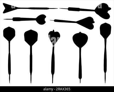 Set of Dart Silhouette Stock Vector