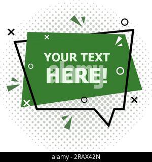 Green speech bubble banner design on white background, stock vector Stock Vector