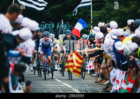 France. 05th July, 2023. Picture by Alex Whitehead/SWpix.com - 05/07/2023 - Cycling - 2023 Tour de France - Stage 5: Pau to Laruns (162.7km) - Riders climb the Col de Marie-Blanque Credit: SWpix/Alamy Live News Stock Photo