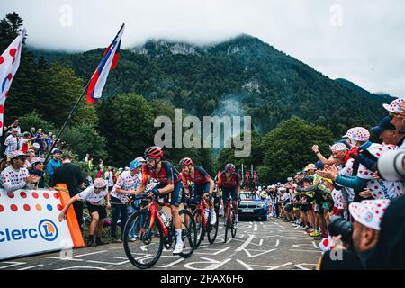 France. 05th July, 2023. Picture by Alex Whitehead/SWpix.com - 05/07/2023 - Cycling - 2023 Tour de France - Stage 5: Pau to Laruns (162.7km) - INEOS Grenadiers climb the Col de Marie-Blanque Credit: SWpix/Alamy Live News Stock Photo