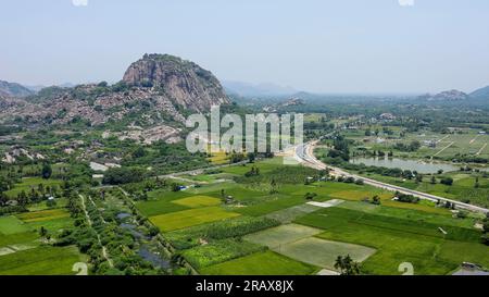 View From Gingee Fort, Villupuram, Tamilnadu, India. Stock Photo