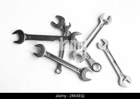 some wrenches isolated on a white background Stock Photo