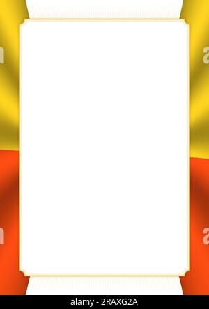 Vertical frame and border with Bhutan flag, template elements for your ...