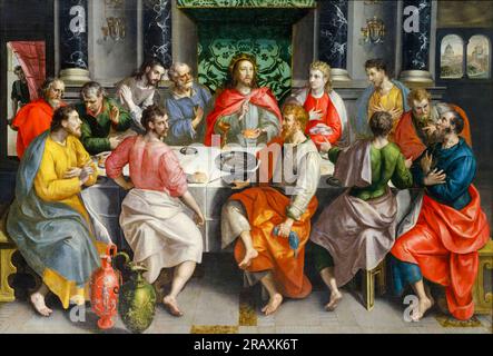 Maerten de Vos, The Last Supper, painting in oil on canvas, before 1603 Stock Photo