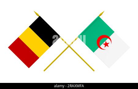 Flags, Belgium and Algeria Stock Photo