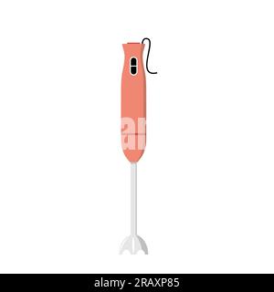 Hand blender flat pastel color vector in cartoon style. Color cooking electric utensil icon. Set of colorful symbols for kitchen concept. Stock Vector