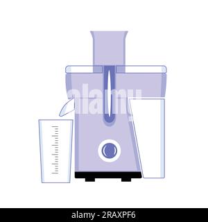 Juicer flat pastel color vector in cartoon style. Color cooking electric utensil icon. Set of colorful symbols for kitchen concept Stock Vector