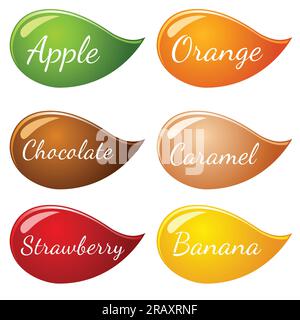 Flavor Icon set for label or description on packaging Stock Vector ...