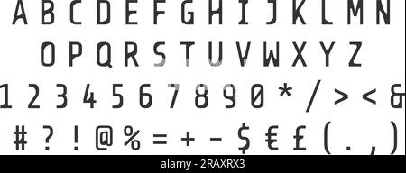 Black bold rounded alphabet set Stock Vector