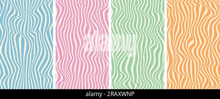 Vector illustration of cute colourful modern wavy liquefy seamless pattern of abstract fluid lines in the style of wallpaper cover template. Stock Vector
