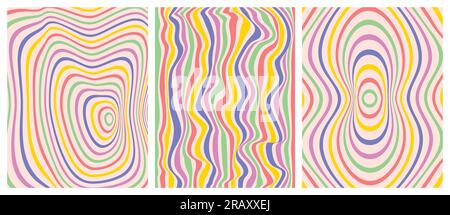 Vector illustration of cute colourful modern wavy liquefy seamless pattern of abstract fluid lines in the style of wallpaper cover template. Stock Vector