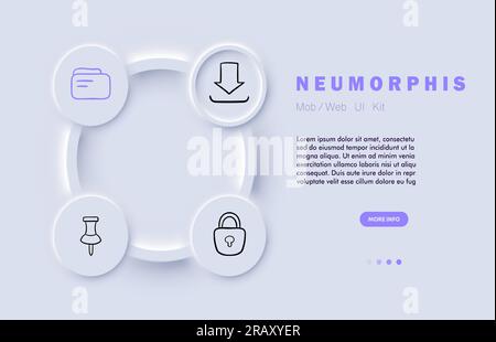 Loading line icon. Lock, folder, install, file, update browser Neomorphism steyle Vector line icon Stock Vector