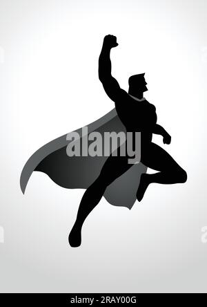Cartoon silhouette of a superhero flying Stock Vector Image & Art - Alamy