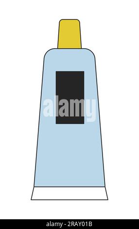 Tube of toothpaste flat line color isolated vector object Stock Vector