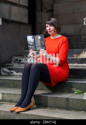 Edinburgh, Scotland, UK, 6th July 2023. Edinburgh International Film Festival launch: Kate Taylor, Programme Director launches the film festival's programme, which takes place between August 18th to 23rd, at Old College Quad. Credit: Sally Anderson/Alamy Live News Stock Photo