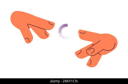 Hands reaching together loading spinner vector illustration Stock Vector