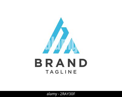 Abstract Initial Letter M Logo. Blue Geometric Lines isolated on White Background. Usable for Business and Branding Logos. Flat Vector Logo Design Tem Stock Vector