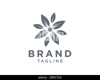 Abstract Flower Logo isolated on White Background. Usable for Nature, Salon, Spa, Cosmetic and Beauty Logos. Flat Vector Logo Design Template Element Stock Vector
