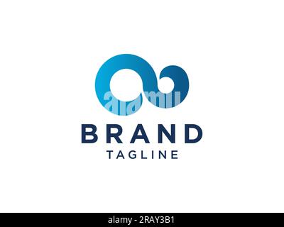 Infinity Logo. Blue with Circular Line Combination isolated on White Background. Usable for Garment and Handmade Logos. Flat Vector Logo Design Templa Stock Vector