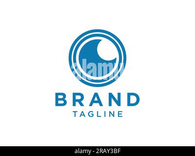 Abstract Eye Vision Logo. Blue Circle Shape Linear Geometric with Eyeball inside isolated on White Background. Usable for Business and Technology Logo Stock Vector