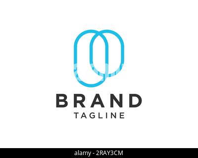 Abstract Initial Letter O Logo. Blue Circular Rounded Line Style isolated on White Background. Usable for Business and Technology Logos. Flat Vector L Stock Vector