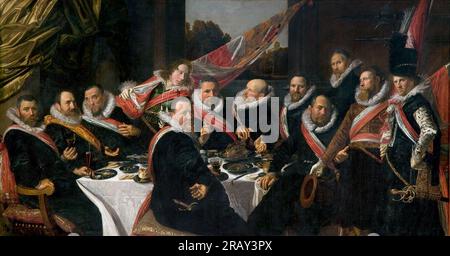 A Banquet of the Officers of the St. George Militia Company 1616 by Frans Hals Stock Photo