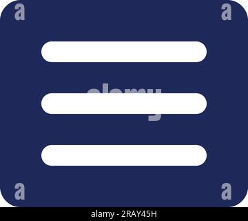 Hamburger menu black glyph ui icon Stock Vector