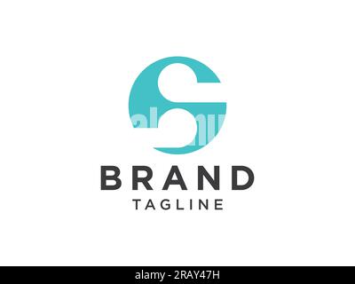 Abstract Initial Letter S Logo. Green Line Geometric Infinity Style isolated on White Background. Flat Vector Logo Design Template Element. Stock Vector