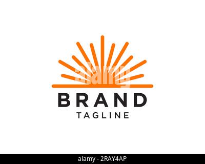 Abstract Sun Logo. Vintage Sun Icon with Rays. Flat Vector Logo Design Template Element Stock Vector