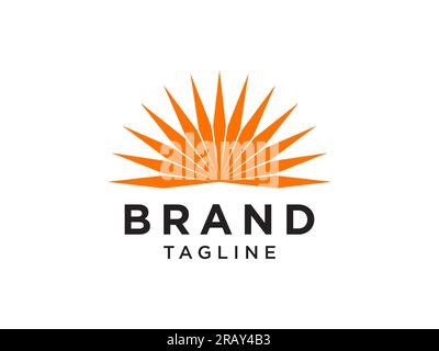 Abstract Sun Logo. Vintage Sun Icon with Rays. Flat Vector Logo Design Template Element Stock Vector