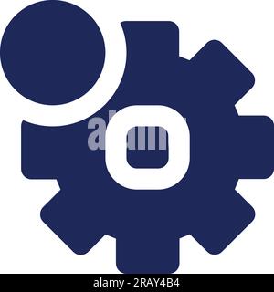 Settings notification black glyph ui icon Stock Vector