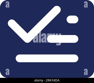 List and checkmark black glyph ui icon Stock Vector