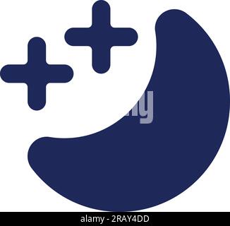 Sleep mode black glyph ui icon Stock Vector