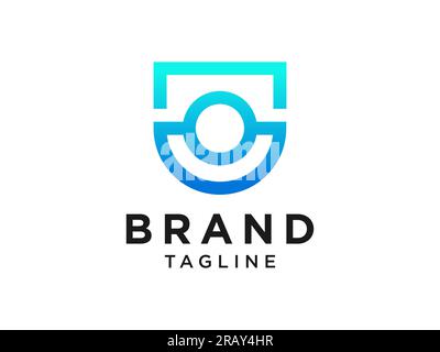 Abstract Initial Letter A Logo. Blue Water Drop and Mountain Triangular Rounded Combination. Usable for Business and Nature Logos. Flat Vector Logo De Stock Vector