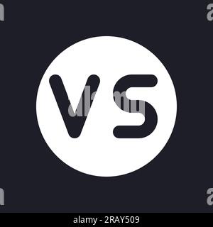 Versus button dark mode glyph ui icon Stock Vector