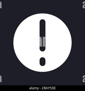 Warning dark mode glyph ui icon Stock Vector