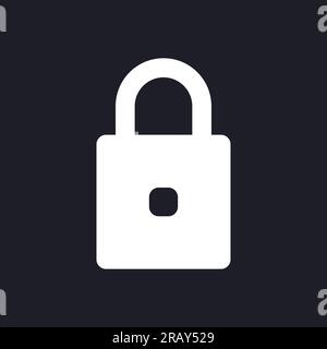 Padlock dark mode glyph ui icon Stock Vector