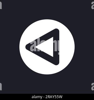Replay button dark mode glyph ui icon Stock Vector