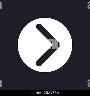 Right direction pointer dark mode glyph ui icon Stock Vector