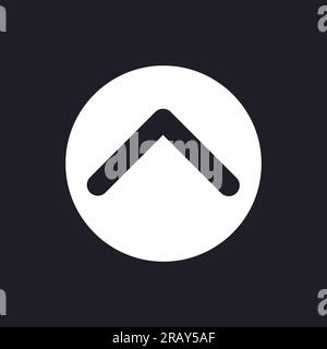 Upward direction arrow dark mode glyph ui icon Stock Vector